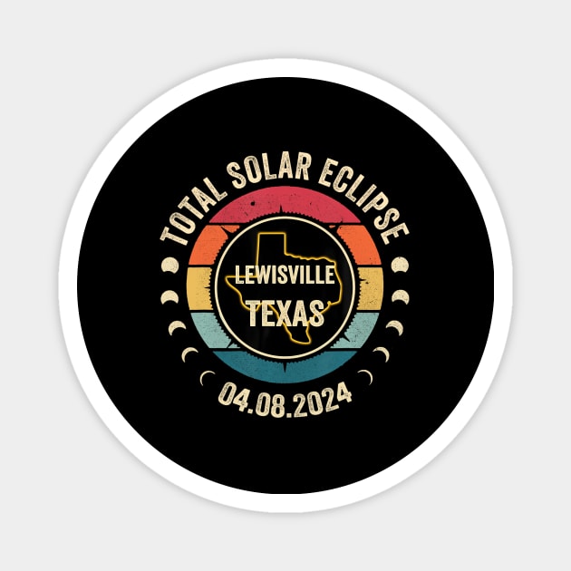 Lewisville Texas Total Solar Eclipse 2024 Magnet by klei-nhanss